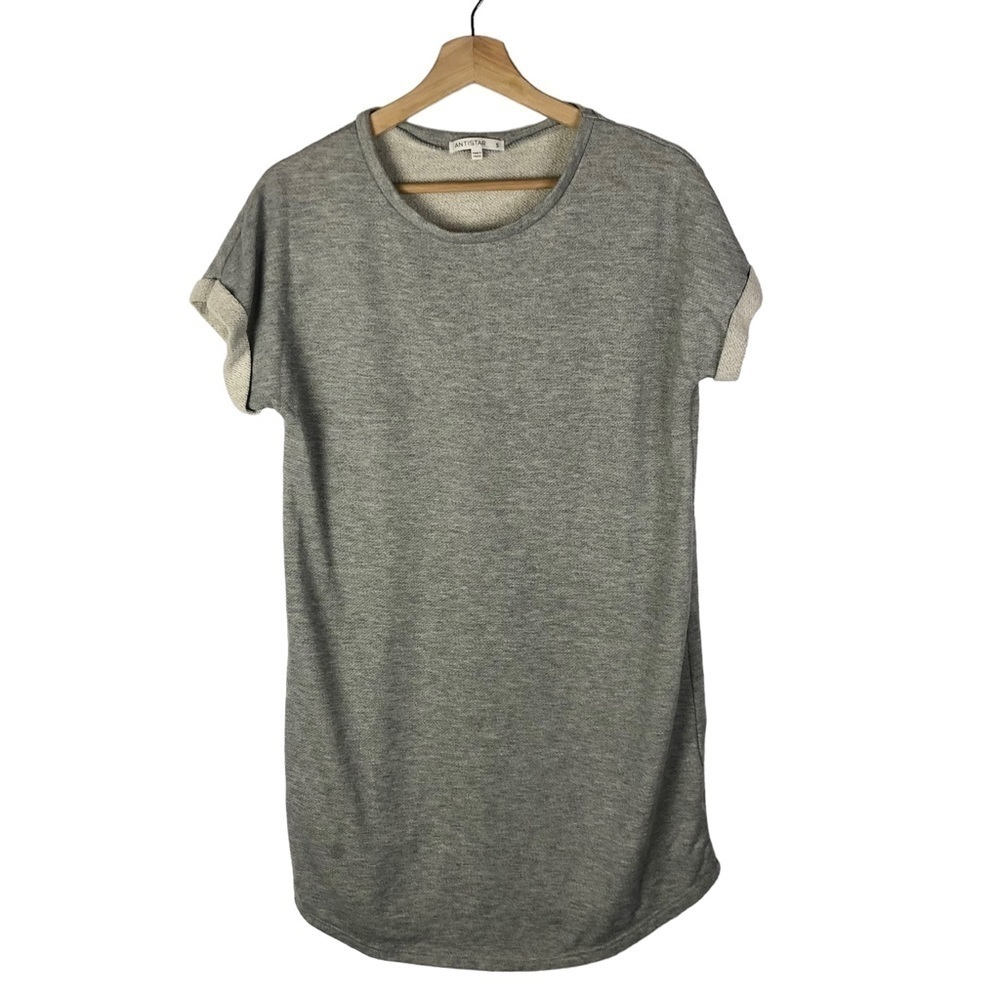 Boutique Antistar Gray Crewneck Short Sleeve Mini‎ T-Shirt Dress S